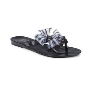 Mini Melissa Toddler Harmonic Stripe Bow Thong Sandals